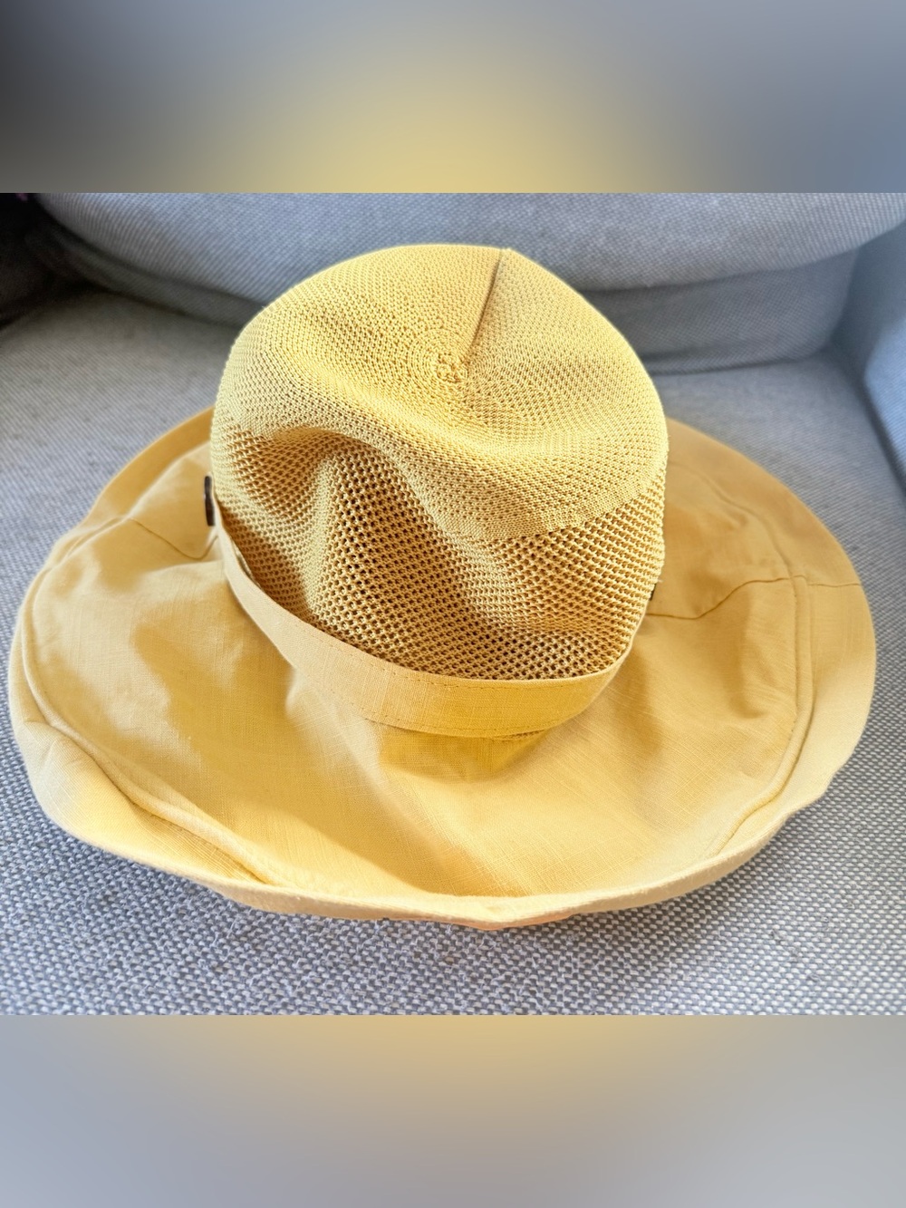 Breathable Yellow Mesh Sun Hat for Women